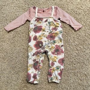 Burts Bees Baby 2 Piece Jumpsuit Set | 6-9 Months | Floral